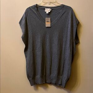 Women's Gray V-Neck Tunic Top